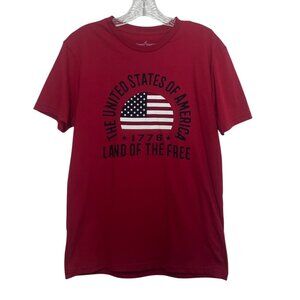 General Standard American Flag Graphic TShirt Land Of The Free 1776 Small Red Sm